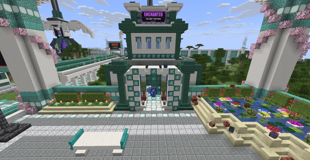 The Enchanter building at MiningMaven SMP spawn