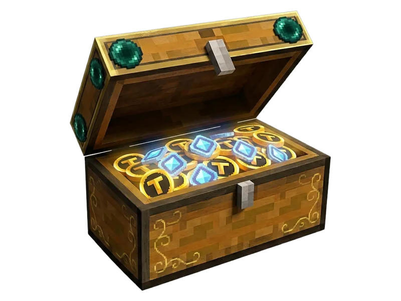 2,100 Tokens: a treasure chest of Token coins